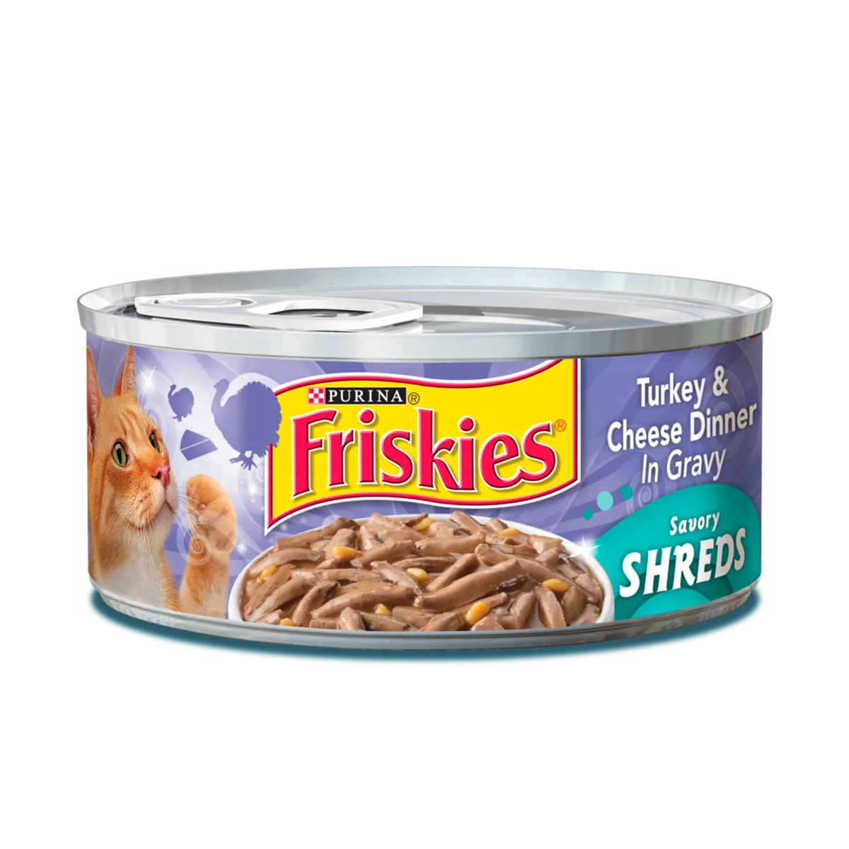 Friskies Wet Cat Food Shreds Turkey Cheese Dinner in Gravy